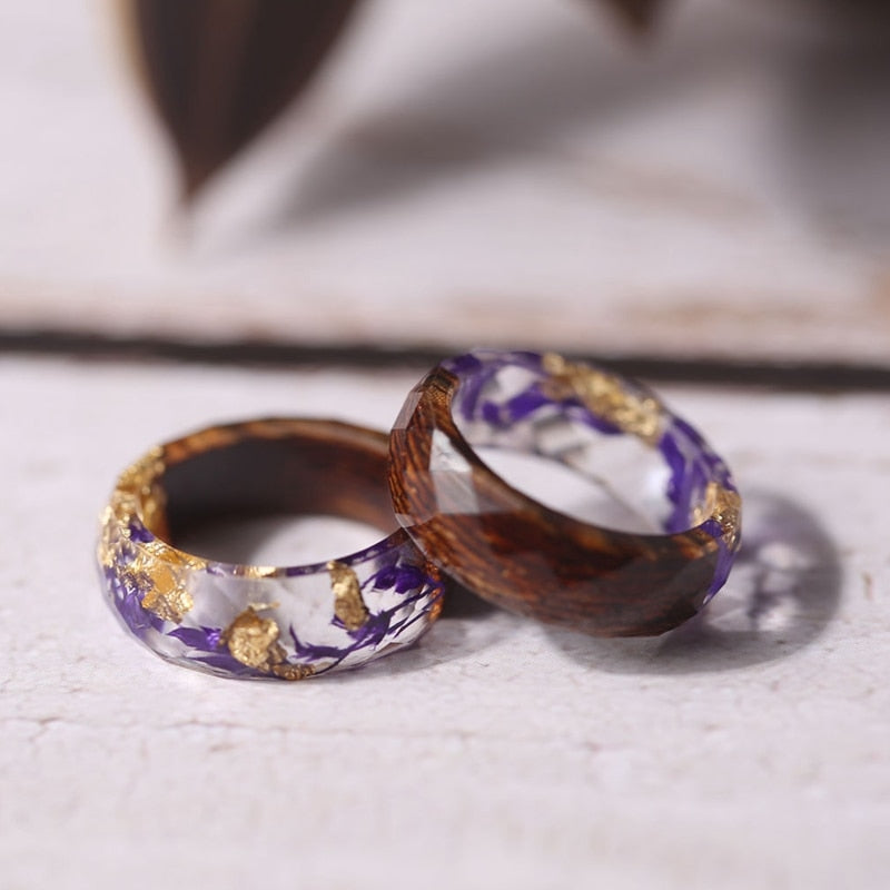 Anillo de Madera con Flor Elegante - Vestiria