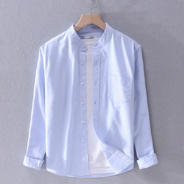 Camisa Hombre Cuello Mao Clásica