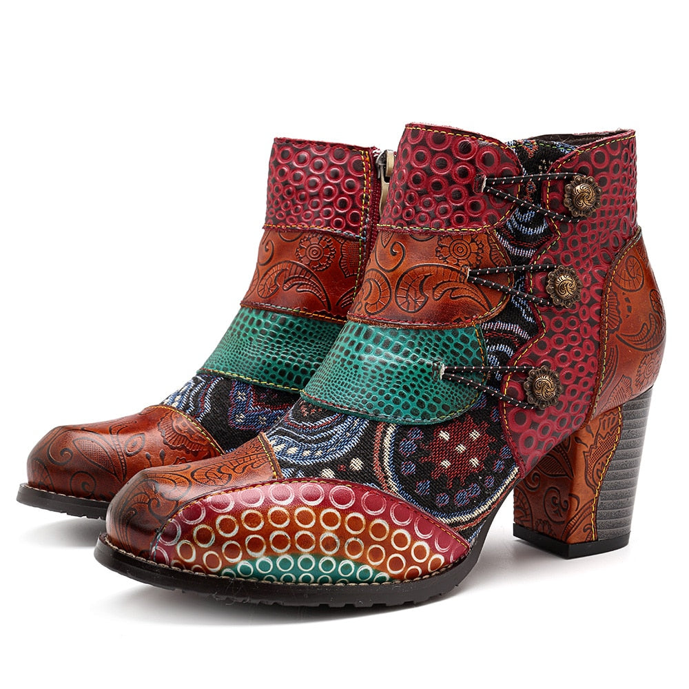 Botas Cuero Auténtico Estilo Clásico Mujer - Vestiria