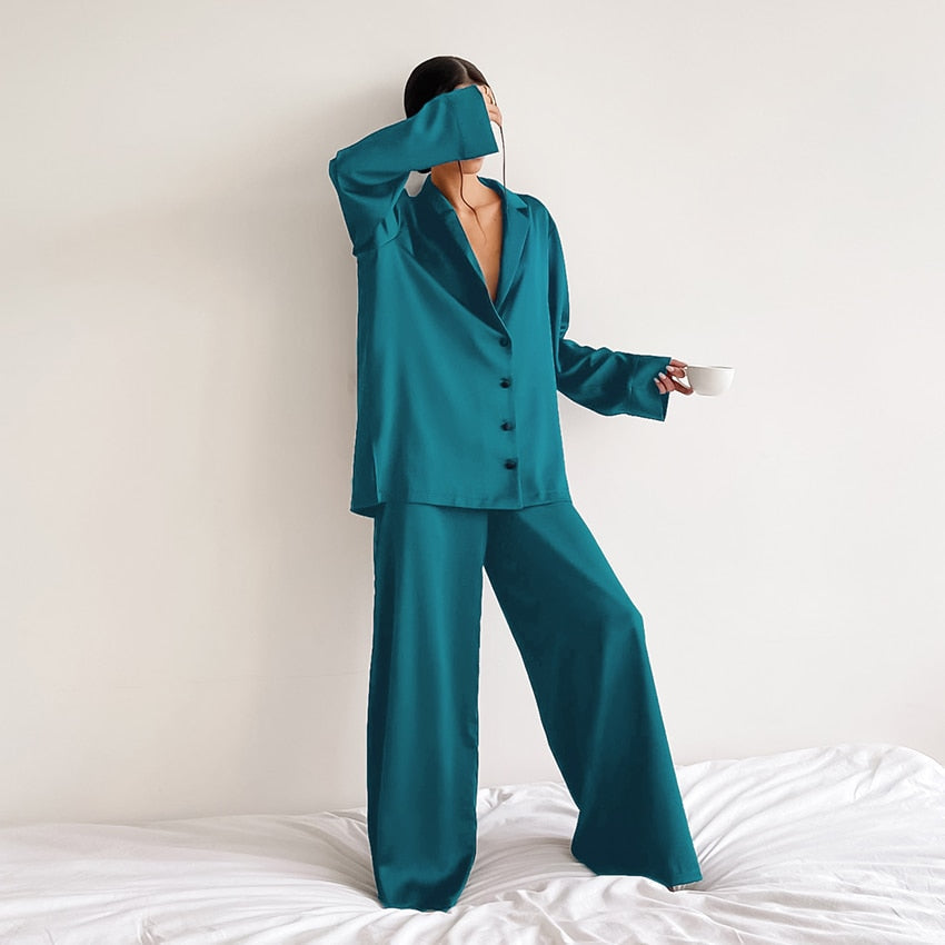 Pijama Mujer Satinado Gran Talla