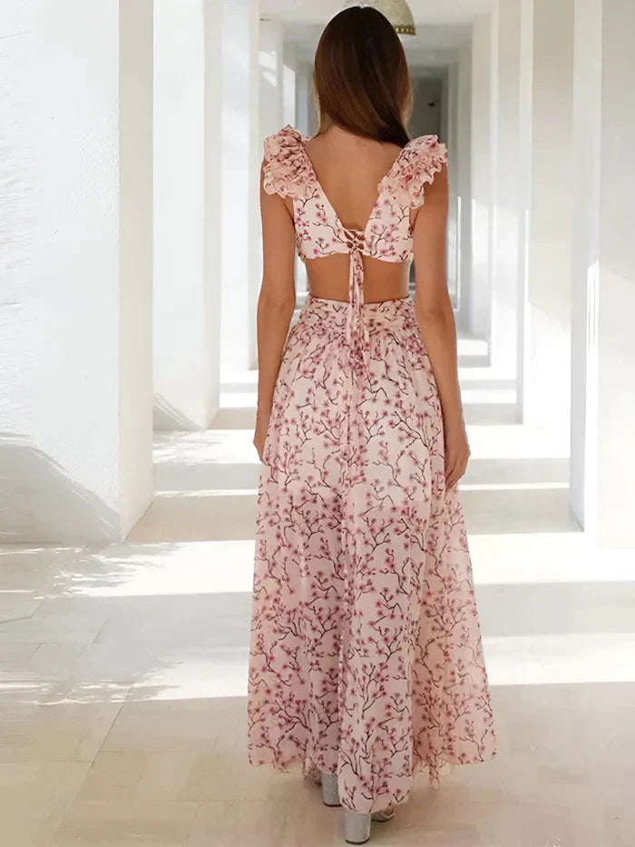 Vestido Maxi Elegante con Volantes Románticos - Vestiria