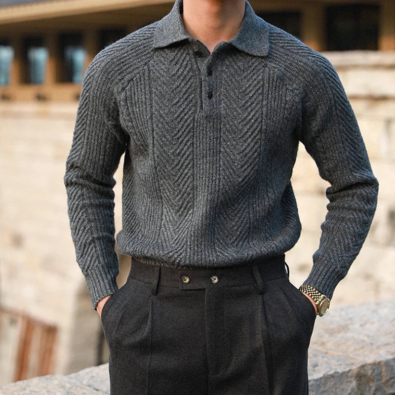 Polo Clásico de Punto para Hombre Elegante