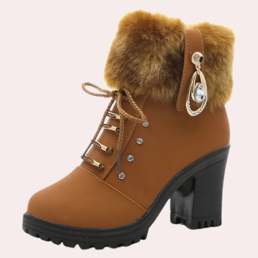 Botas Mujer Tacón Alto y Cordones