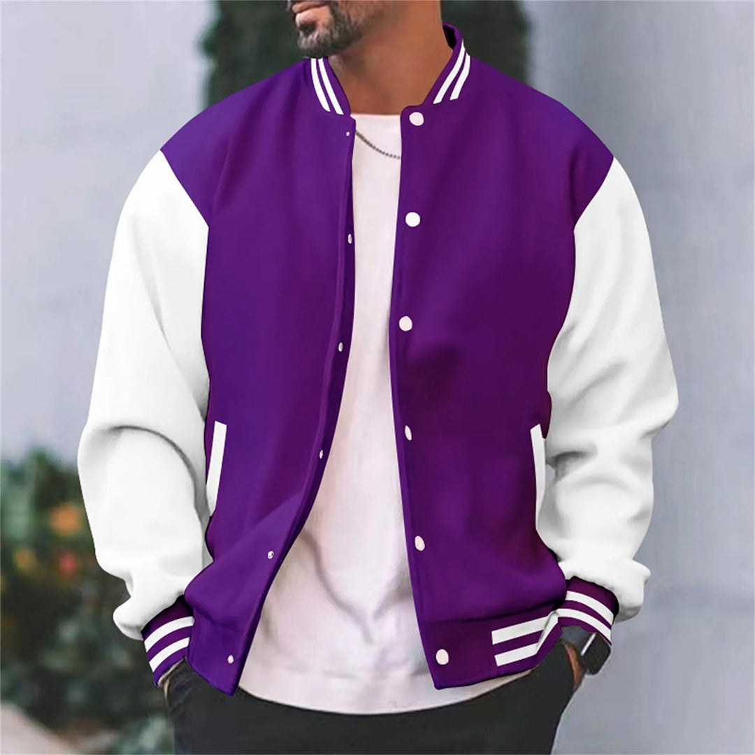 Chaqueta Varsity Estilo Retro Hombre Invierno