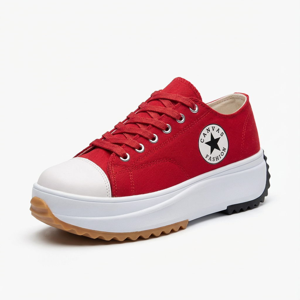Zapatillas Plataforma Mujer con Cordones Altas