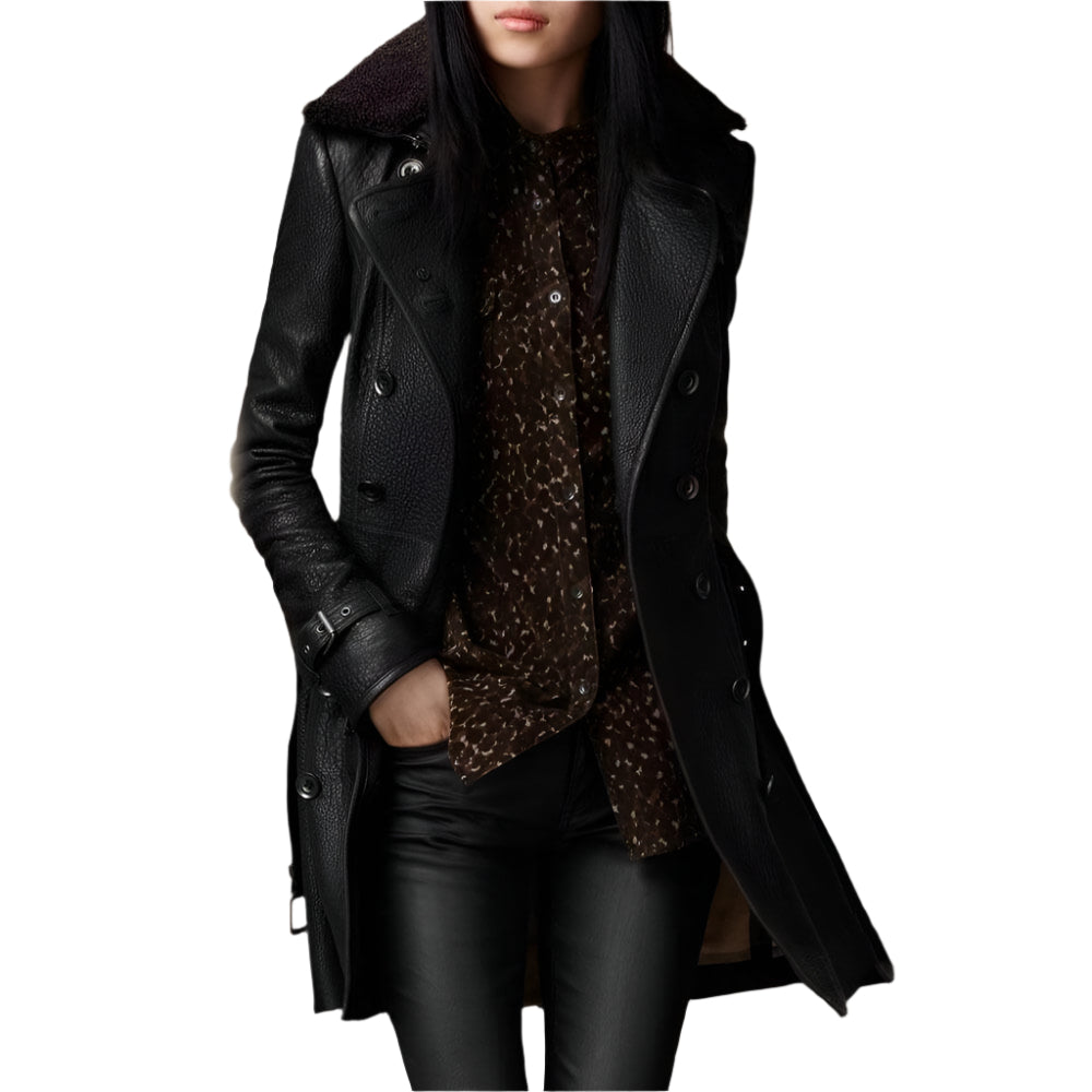 Chaquetón Invernal Mujer Cuero Elegante - Vestiria