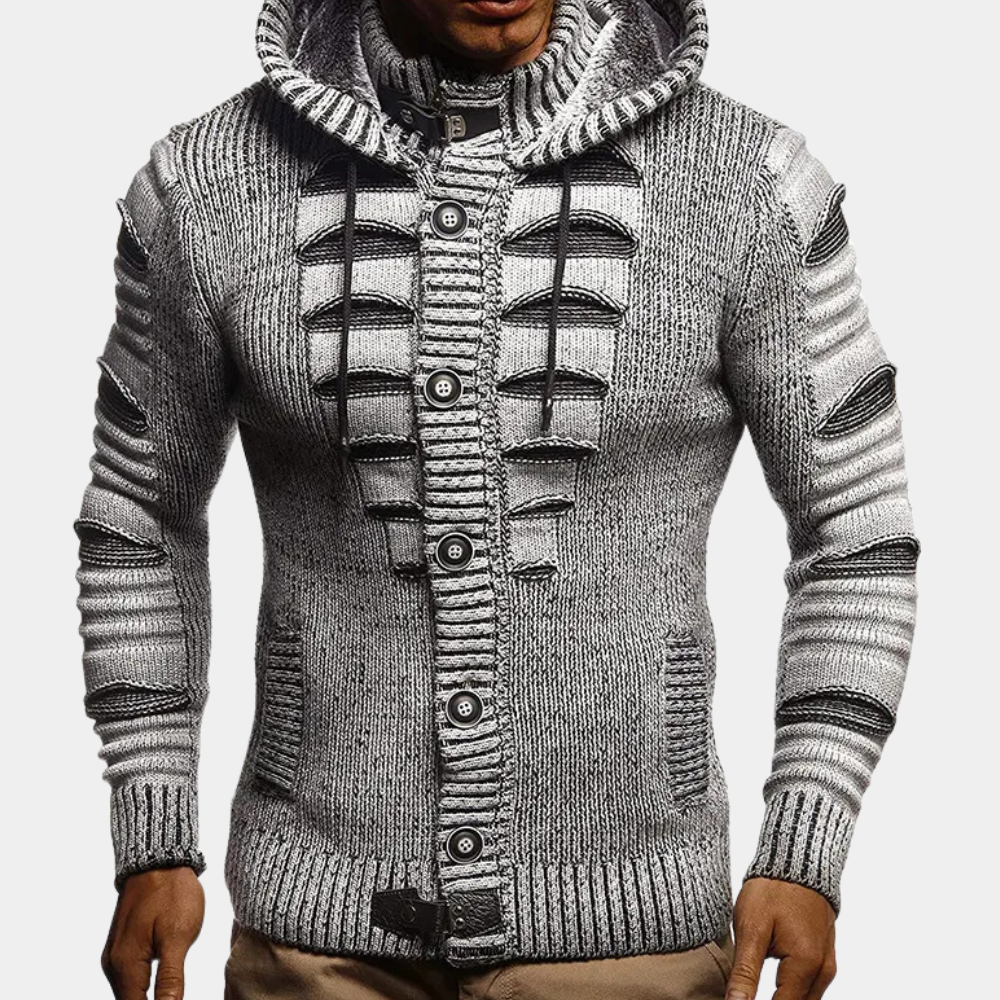 Sudadera Hombre Capucha Cálido Abotonada - Vestiria