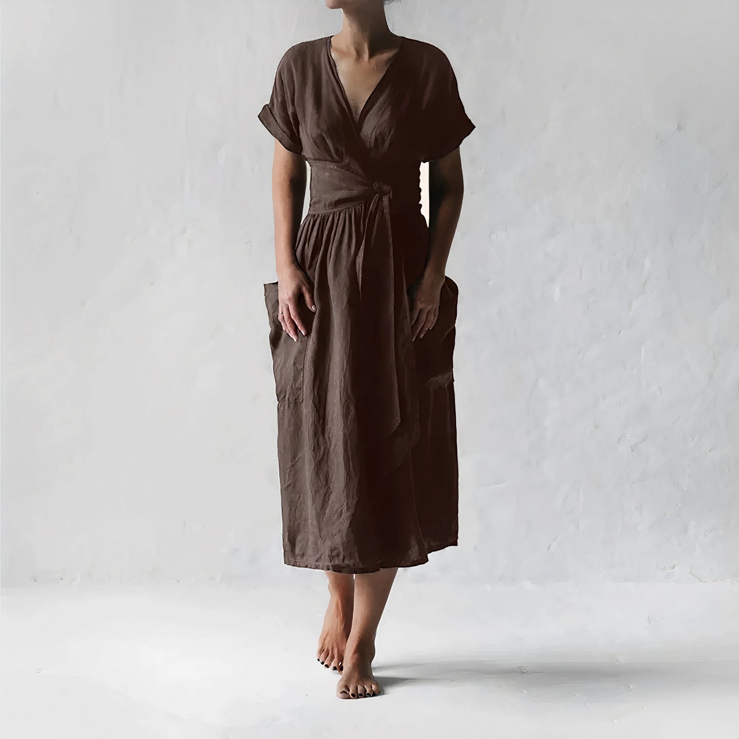 Vestido Elegante con Falda Envuelta
