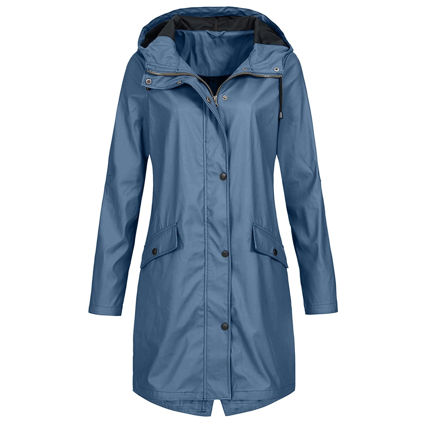 Chaqueta Mujer Impermeable Con Capucha Ajustable