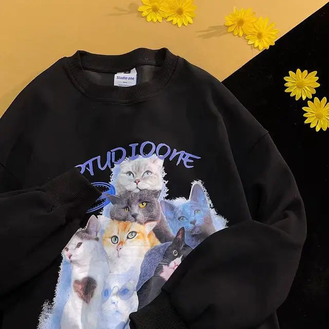 Sudadera Gato Confortable Algodón