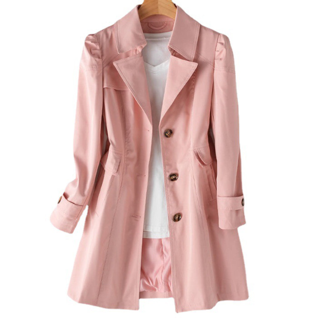 Abrigo Impermeable Largo Mujer Elegante