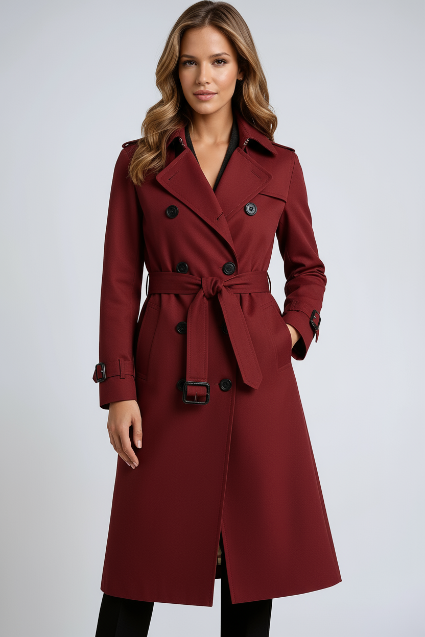 Chaquetón mujer elegante con cinturón ajustable