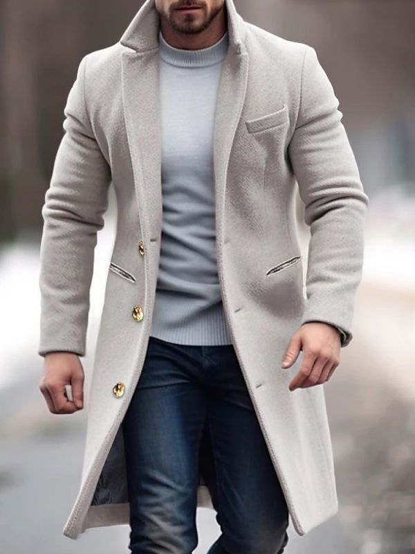 Abrigo de Lana Cuello Alto Hombre