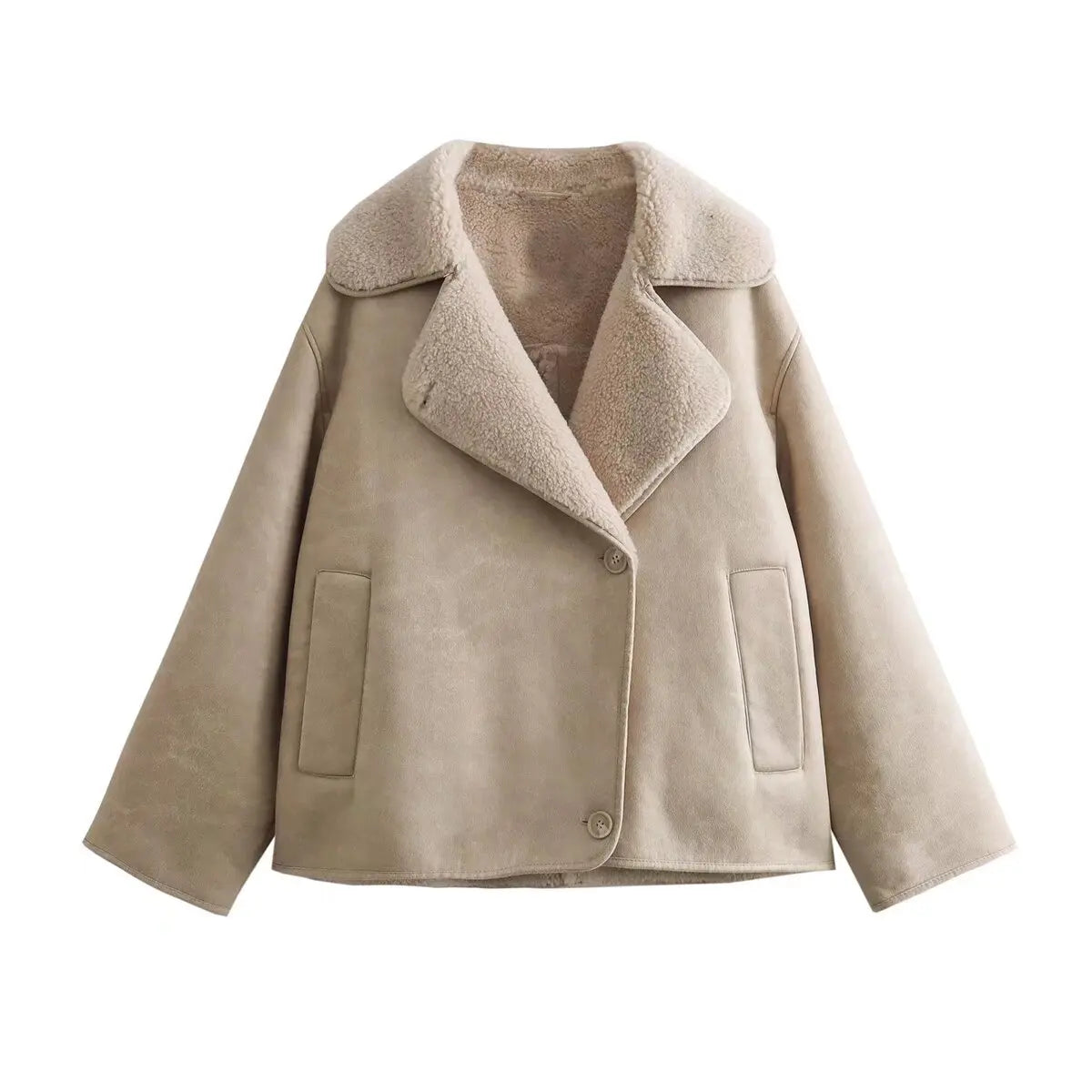 Chaqueta polar femenina cálida y elegante