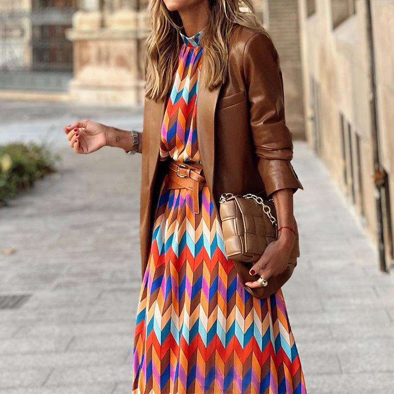 Vestido Fiesta Estampado Mujer Midi - Vestiria