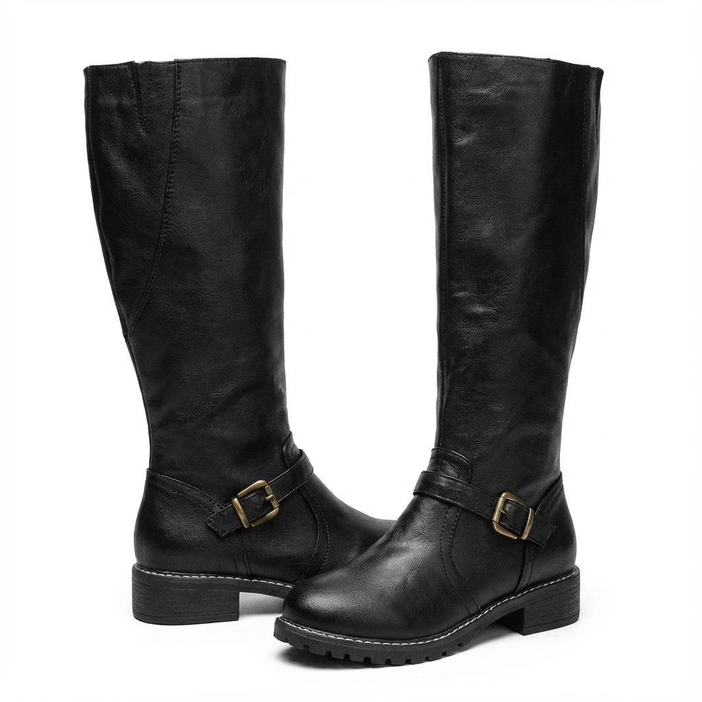 Botas Mujer Tacón Bloque Rodilla Alta