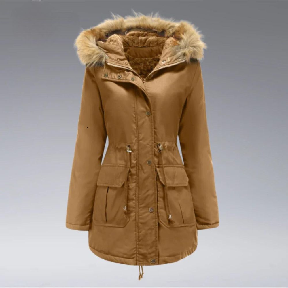Chaquetón Invierno Mujer Cálido con Capucha y Bolsillos