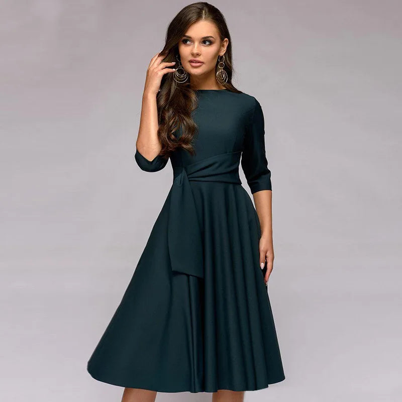 Vestido Mujer Falda Amplia Elegante