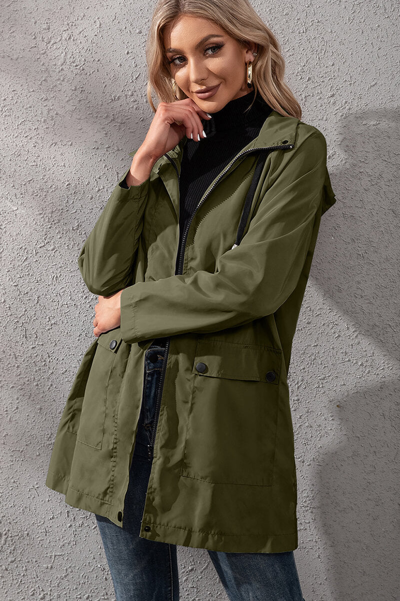 Chaqueta Impermeable Deportiva Con Capucha