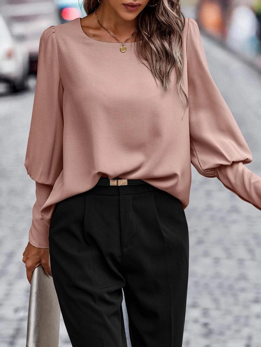 Blusa Mujer Cuello Redondo Elegante