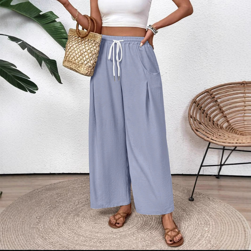 Pantalón Ancho Cómodo con Cinturón Adjustible