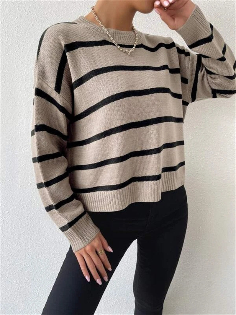 Suéter Mujer Gran Tamaño Rayas Moda