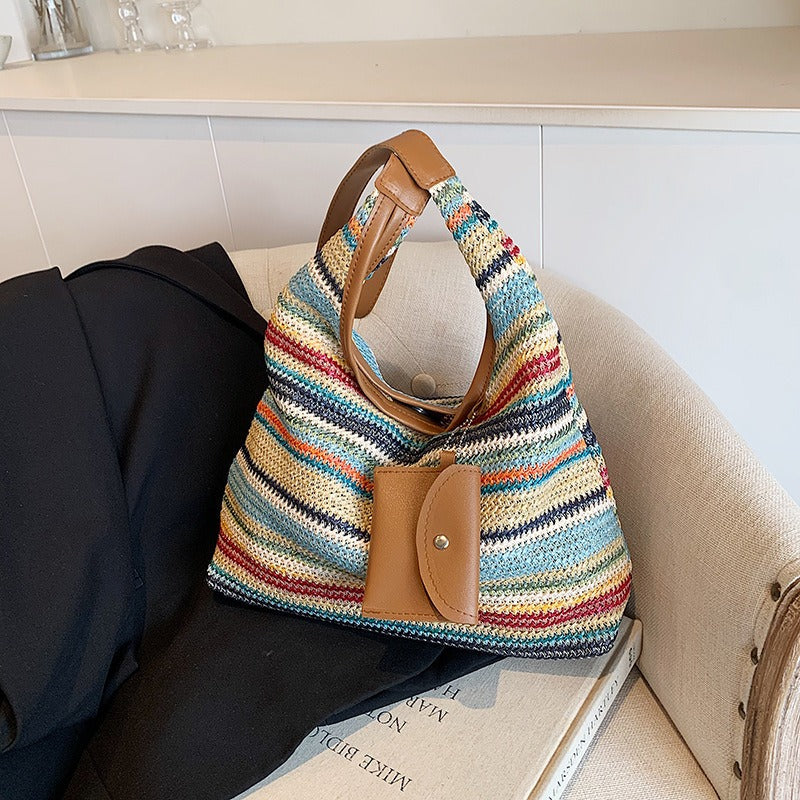 Bolso tejido mujer grande con monedero incluido