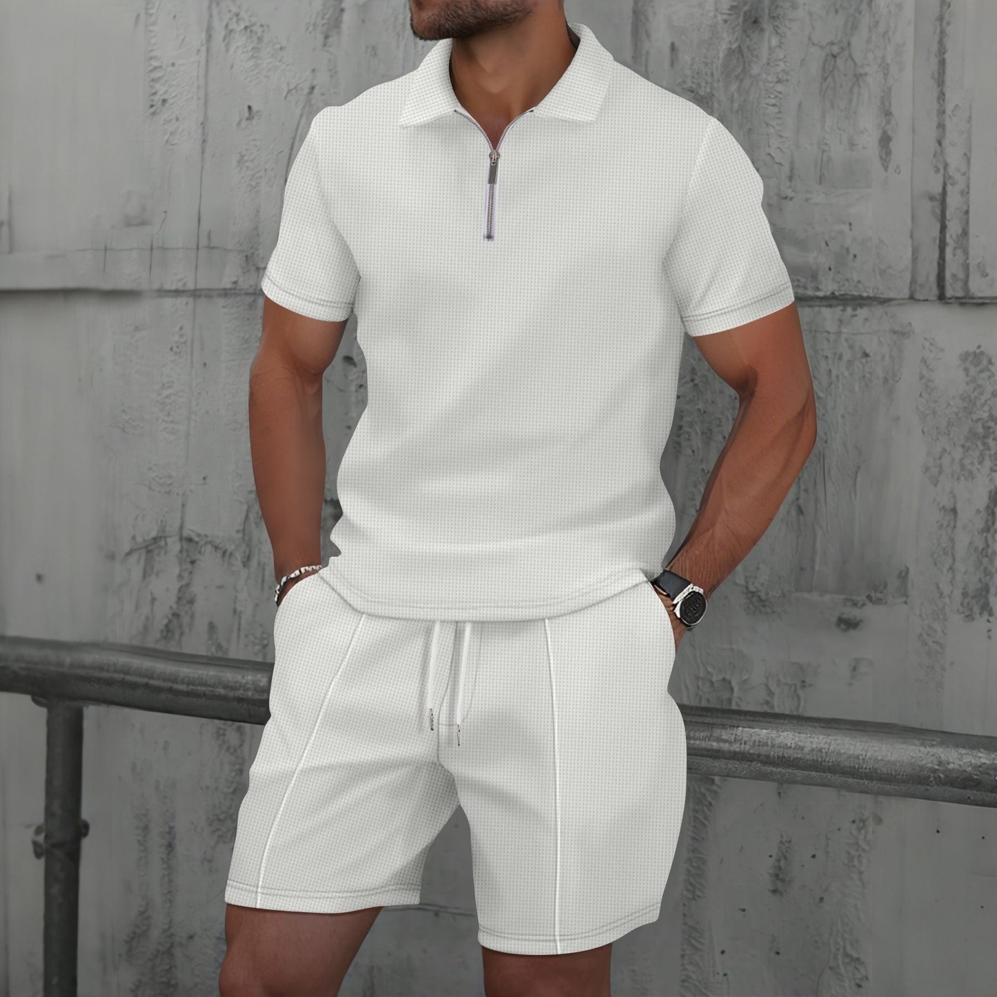 Polo y shorts hombre deportivo cómodo