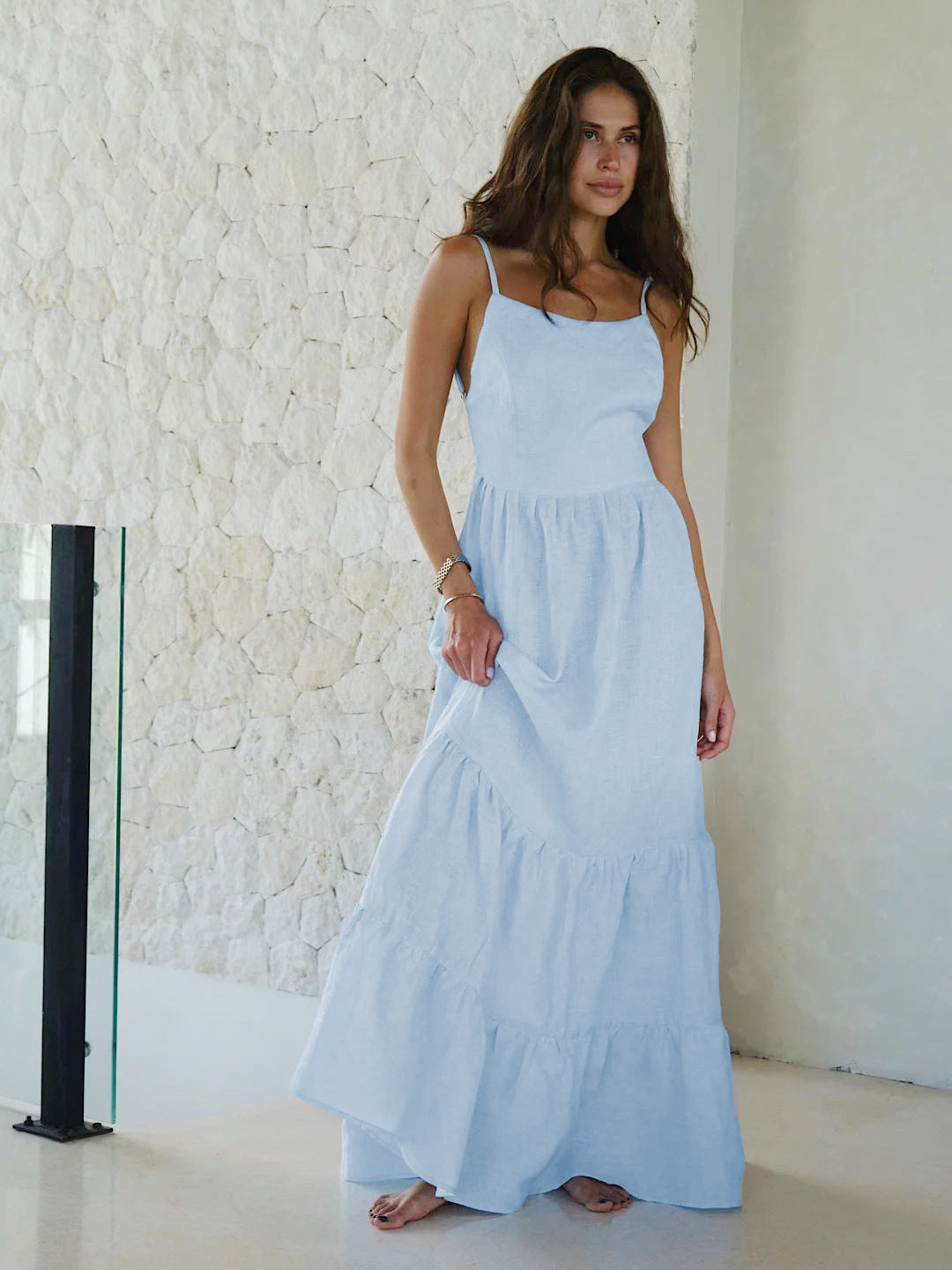 Vestido Largo Elegante Espalda Abierta