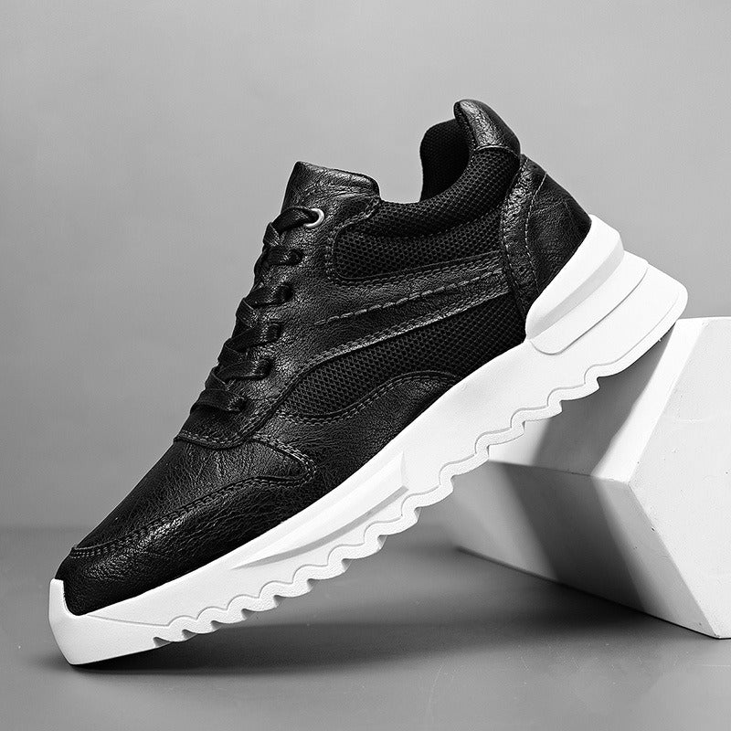 Zapatillas deportivas hombre cuero sintético suela gruesa → Zapatillas running hombre cuero fuerte suela resistente