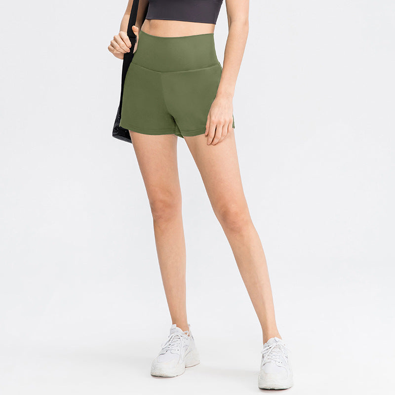Pantalón corto deportivo mujer cintura alta con bolsillos