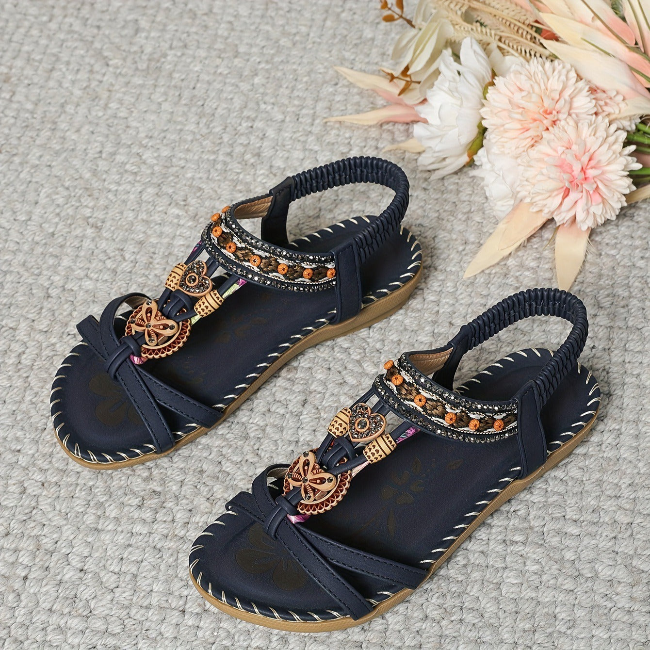 Sandalias Mujer Florales Estilo Boho Chic