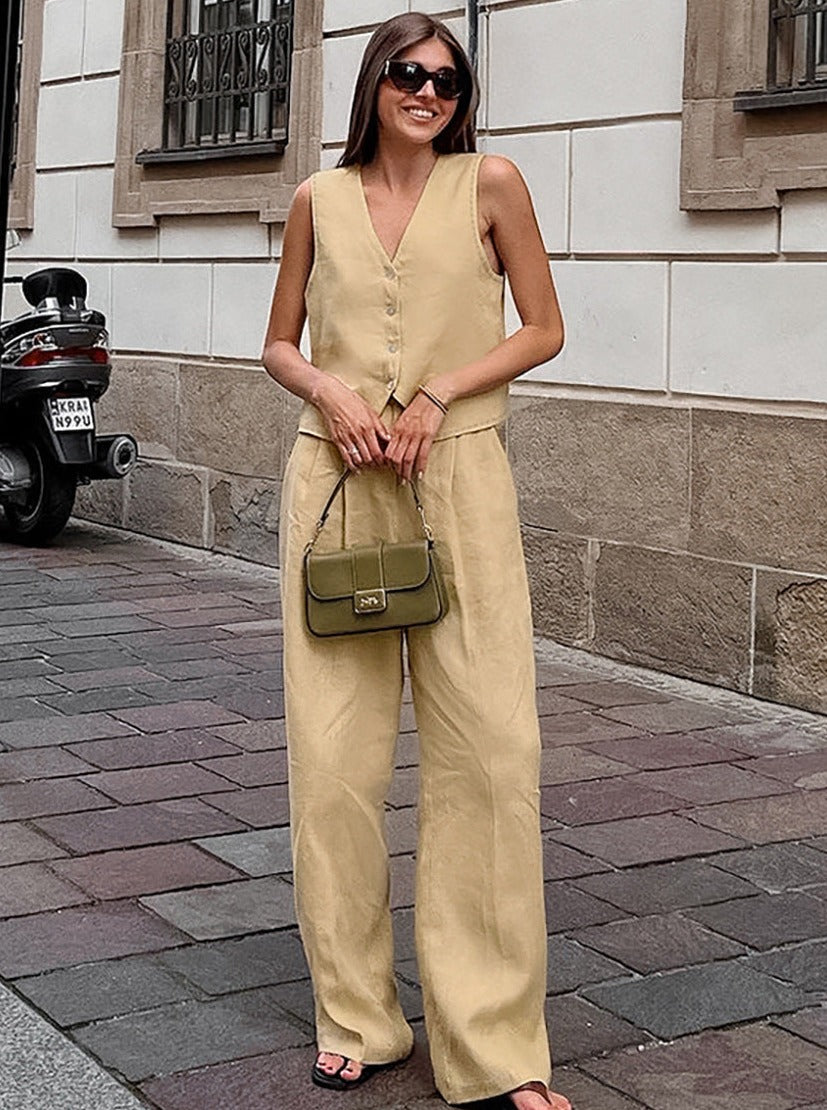 Mono Casual sin Mangas y Pantalón de Moda
