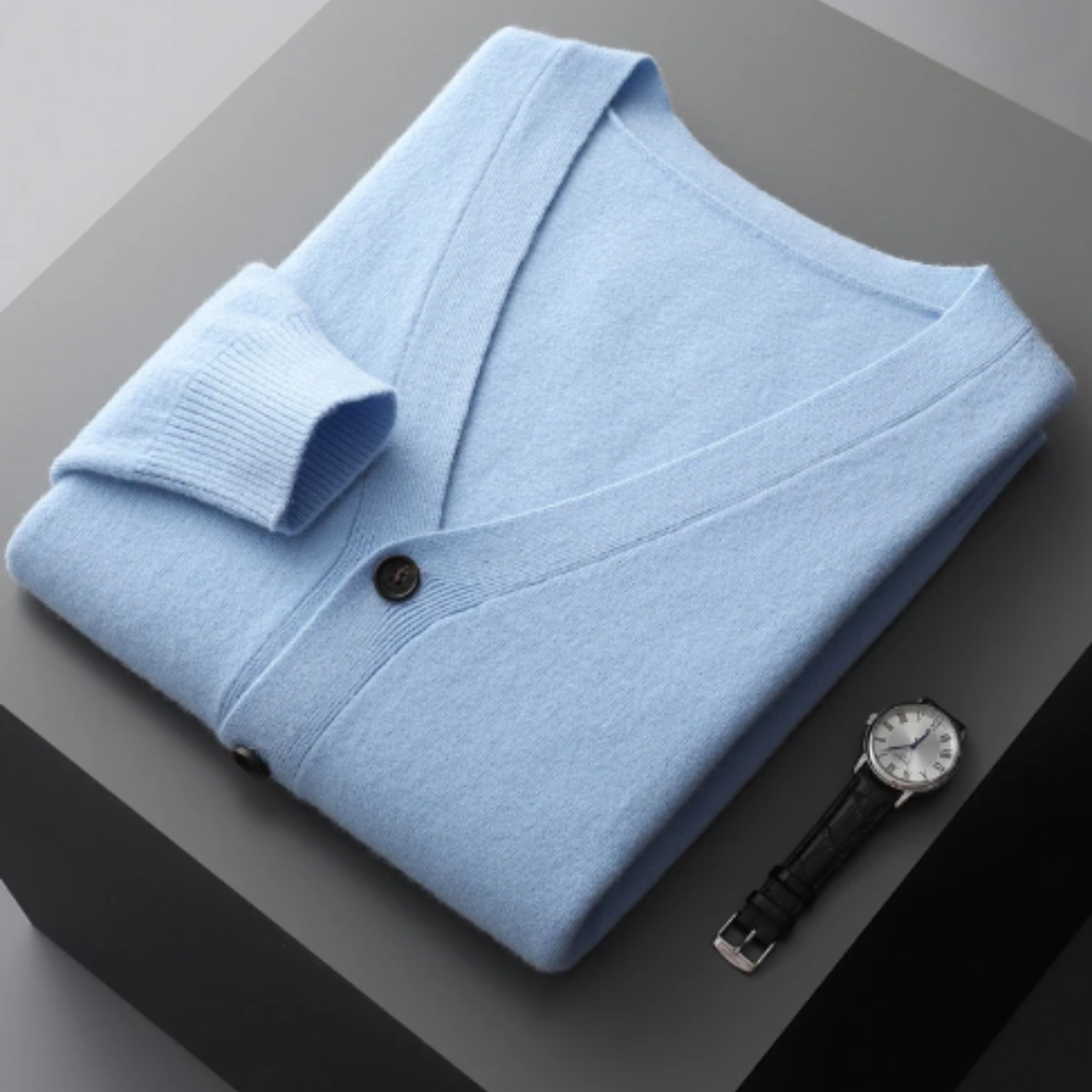 Jersey de punto hombre cuello en V casual