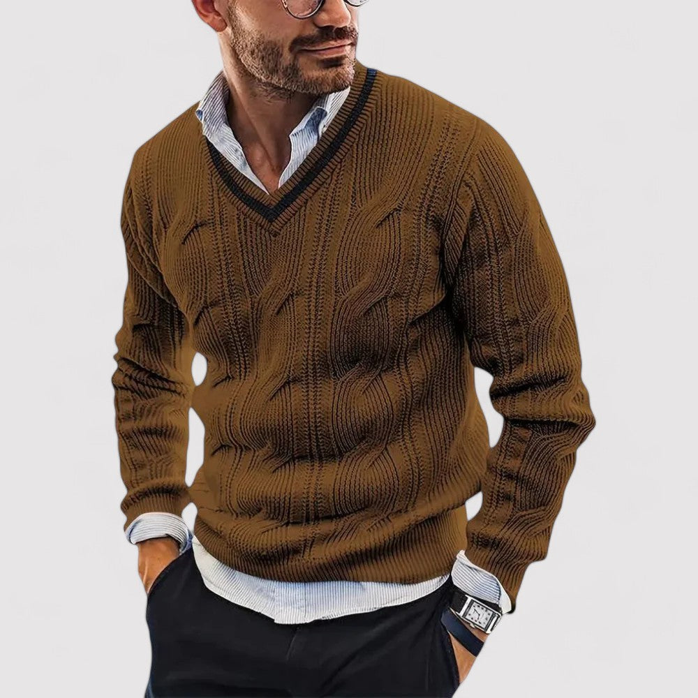 Jersey de Punto Clásico Hombre Cuello Alto