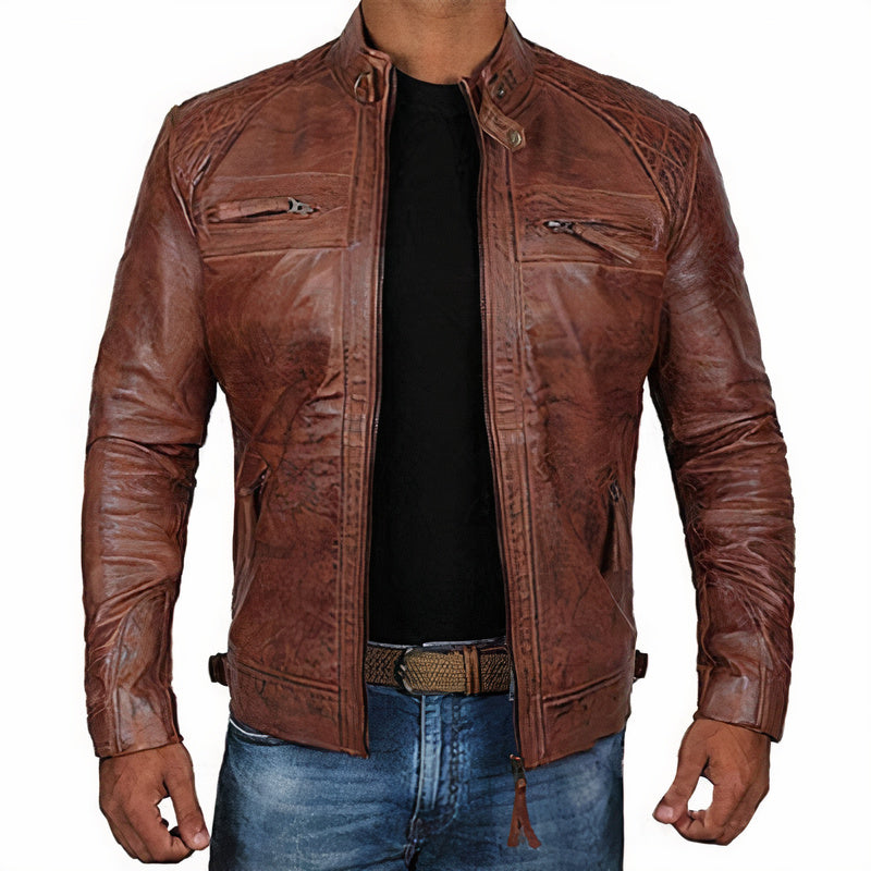 Chaqueta Motera Impermeable con Bolsillos Cerrados