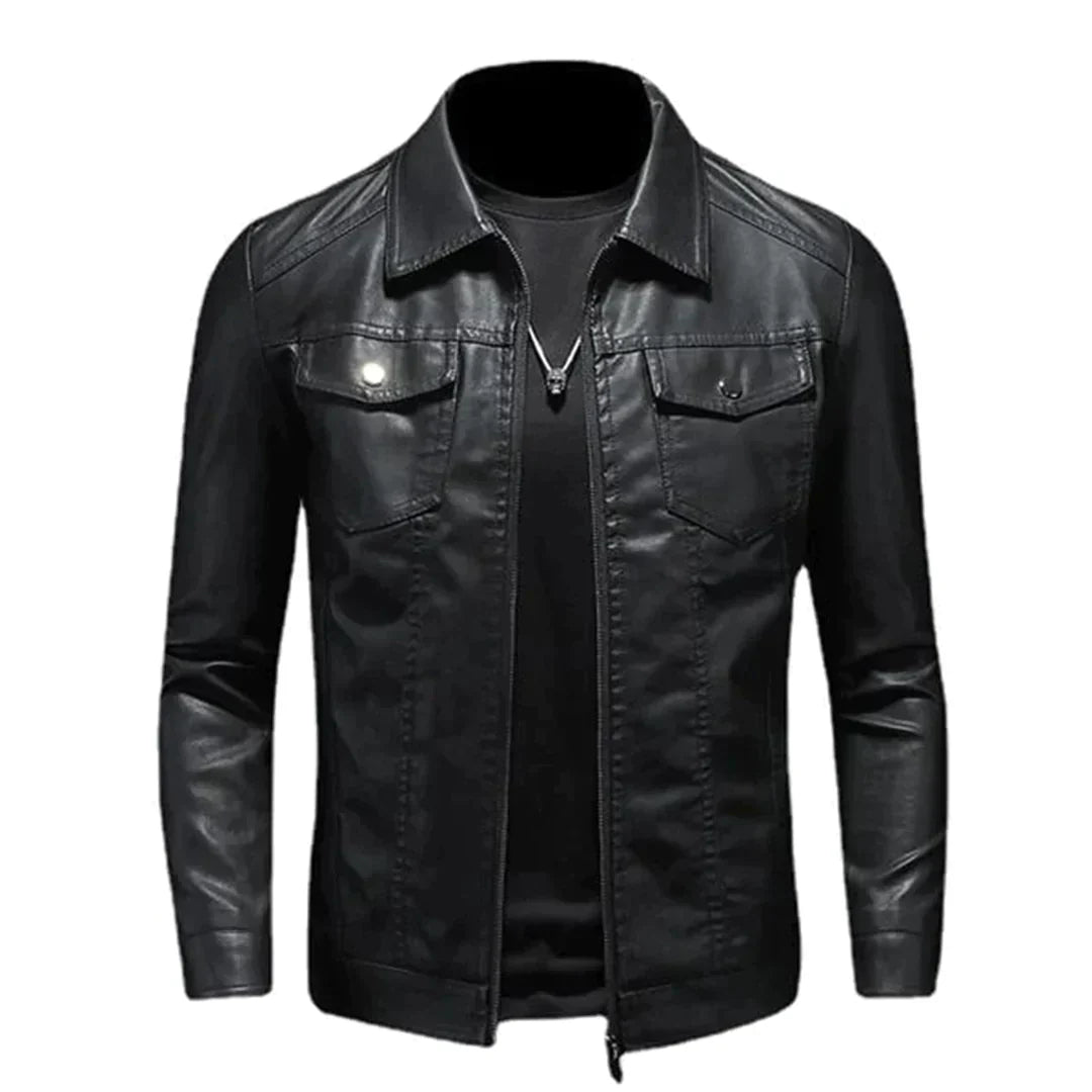 Chaqueta Cuero Hombre Estilo Urbano - Vestiria