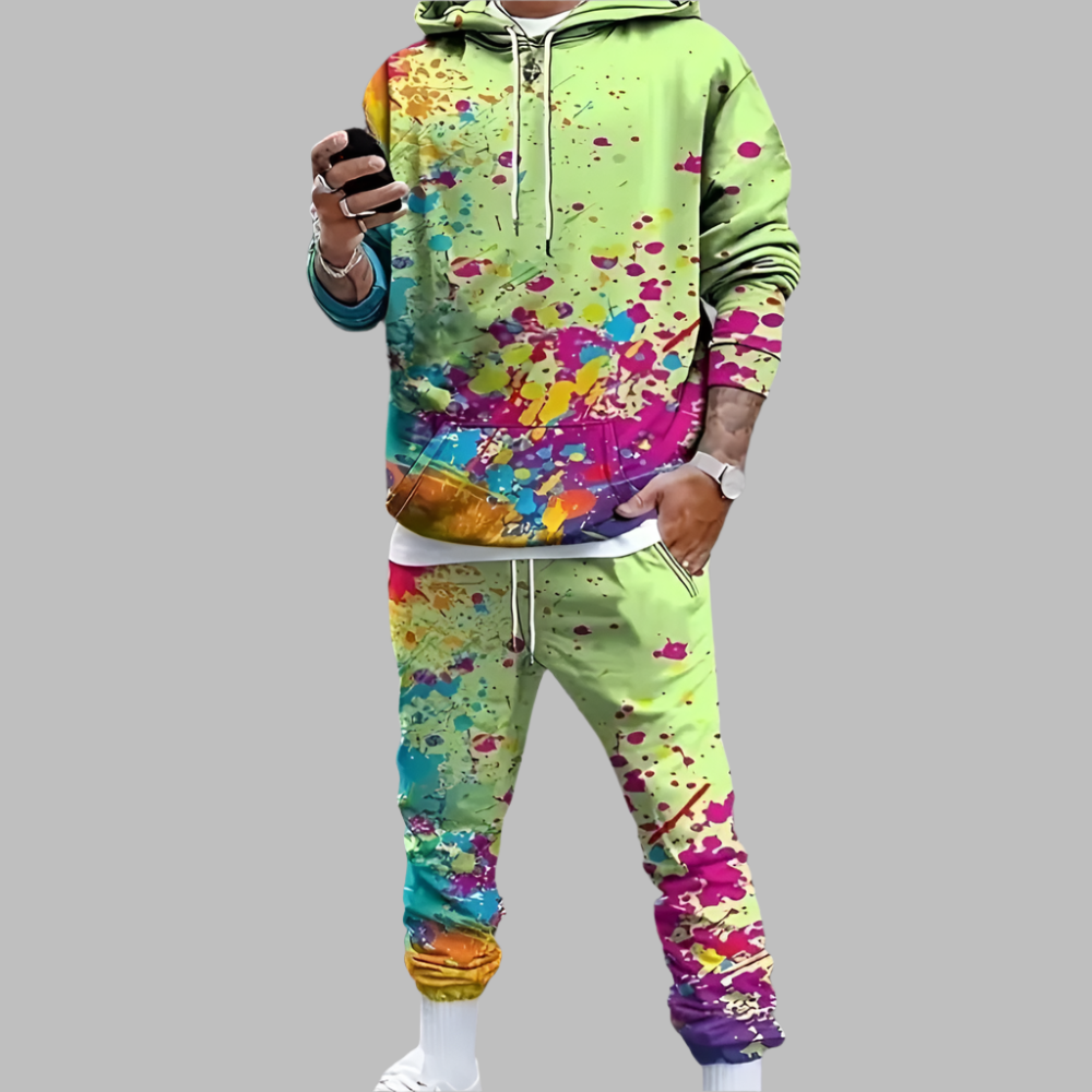 Conjunto Hombre Estampado Abstracto Moderno