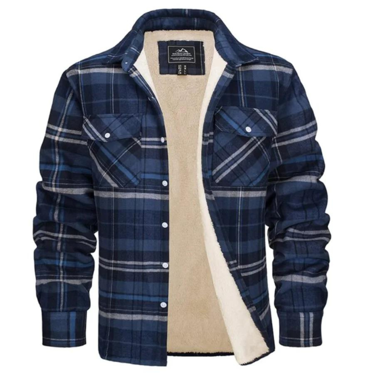 Chaqueta Cuadros Abrigo Forro Polar Cálido