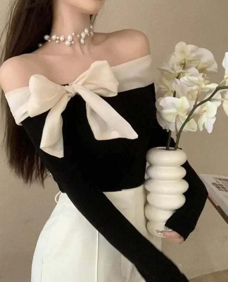 Blusa de verano con lazo y mangas largas