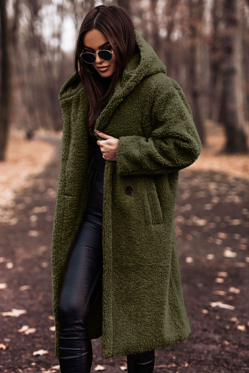 Chaquetón mujer capucha suave cálido