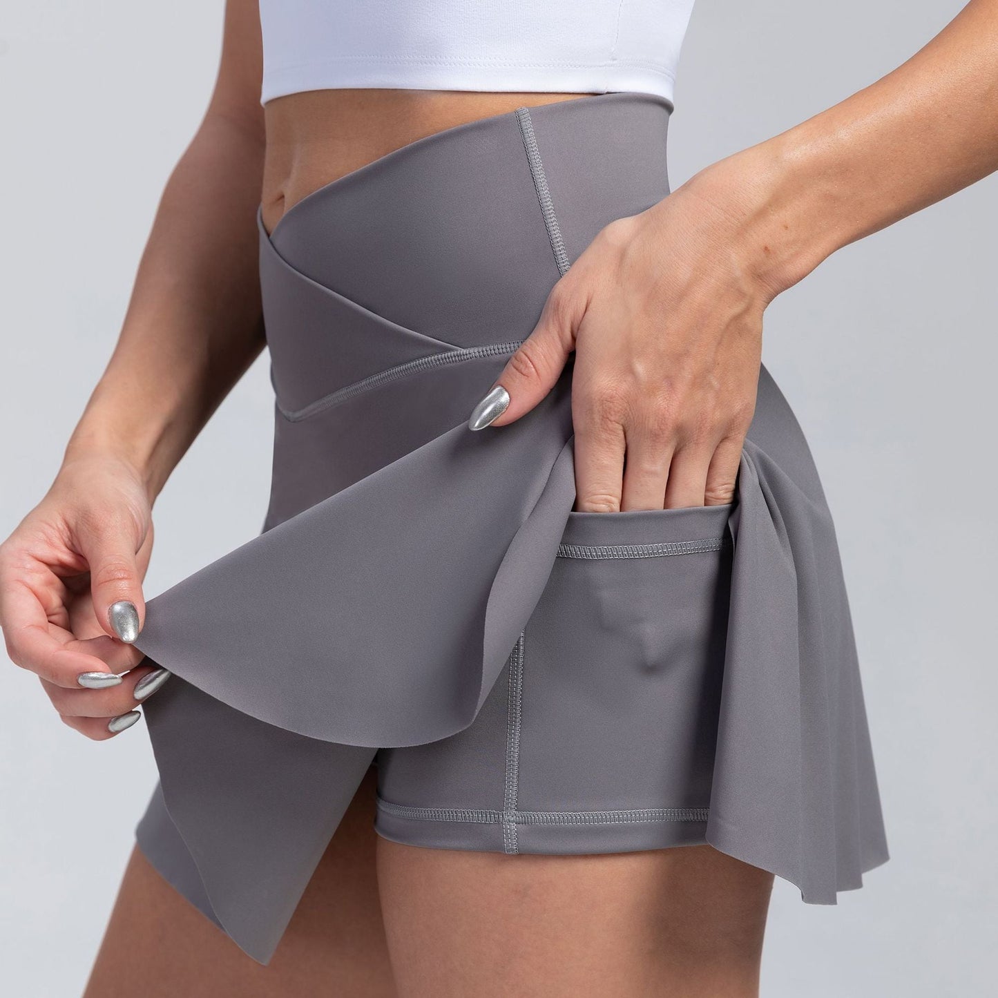Falda Deportiva Mujer con Bolsillos Elástica