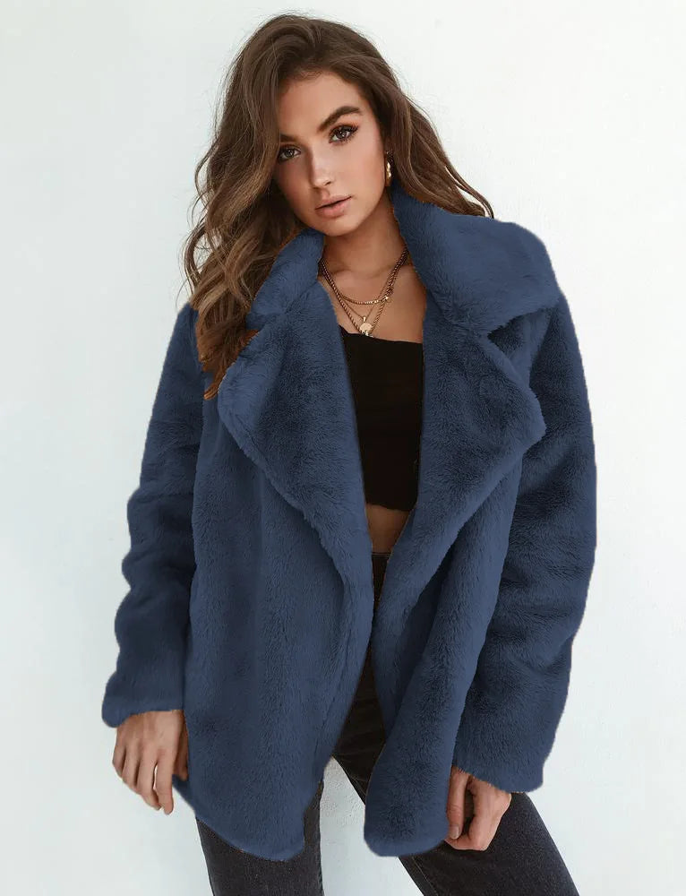 Chaqueta Invierno Mujer Abotonada Peluche
