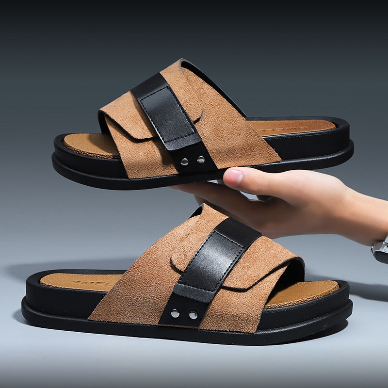 Sandalias Hombre Cuero Clásicas