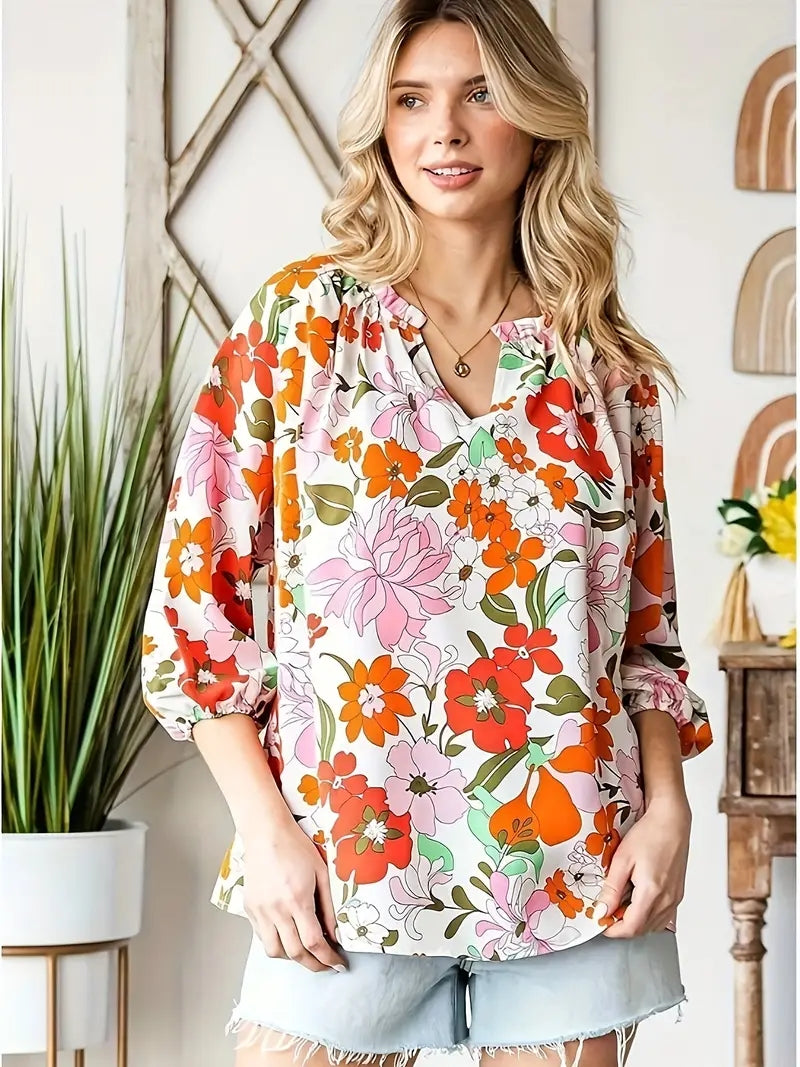 Blusa Florales Estilo Boho - Vestiria