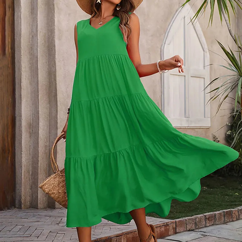 Vestido Verano Sin Mangas Escote V