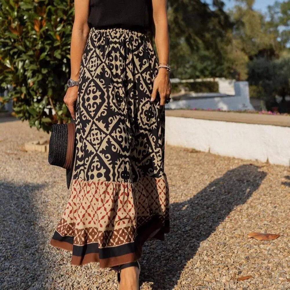 Falda Maxi Mujer Verano Cintura Alta