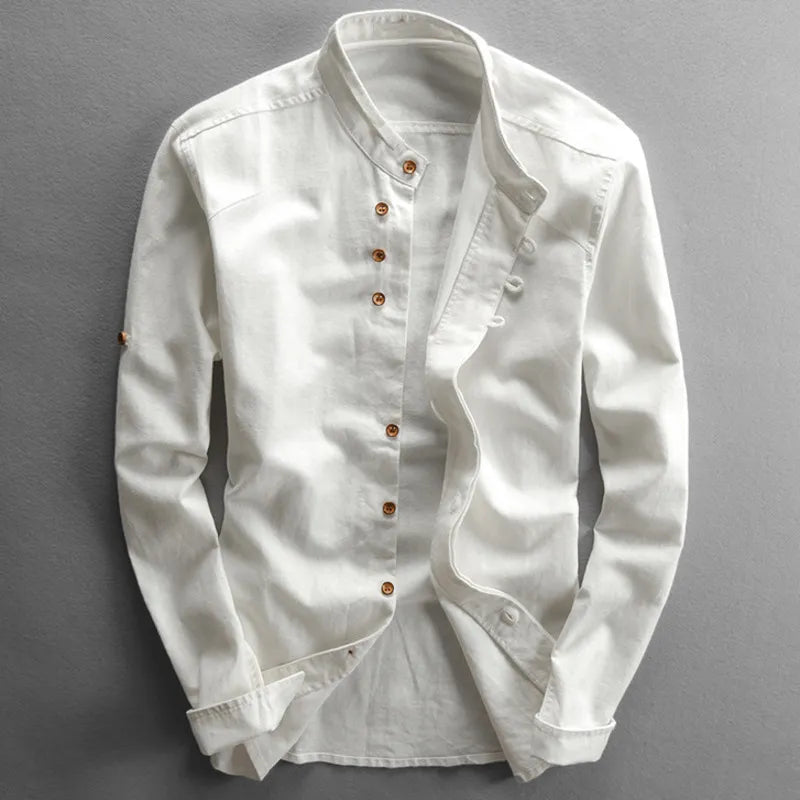 Camisa Manga Larga Estilo Japonés para Hombre
