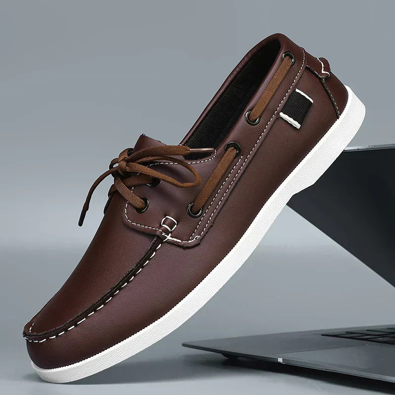 Zapato marinero de cuero - Lona