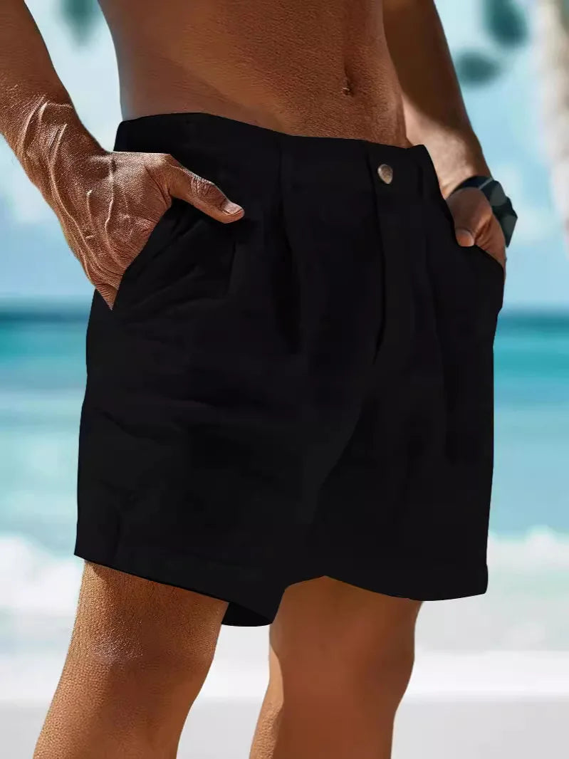 Pantalones Cortos Lino Frescos Estilo Verano